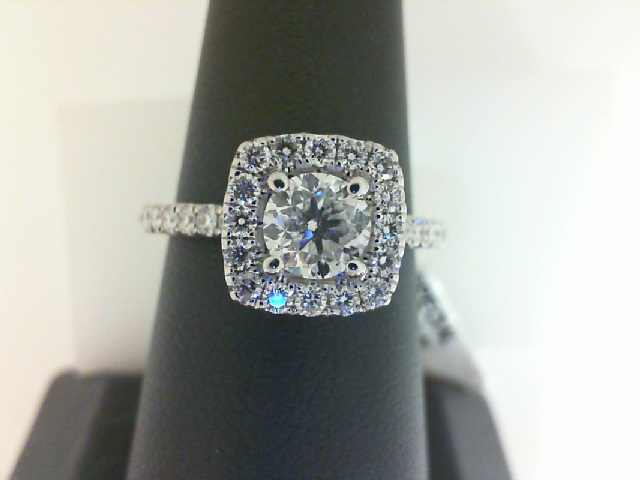 14 Karat White Gold Ring With One 0.71Ct Round H I1 Diamond And 32=0.51Tw Round Diamonds