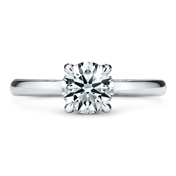 Hearts On Fire Platinum 1.01 Ct G SI1 Round Brilliant Cut Diamond Vela Solitaire With Diamond Gallery 0.10 Ct 
size 6.5