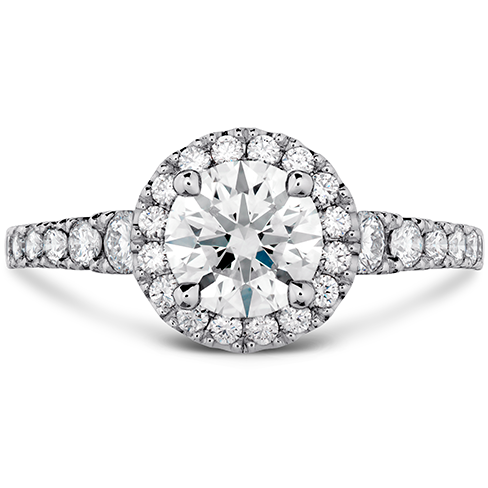 Hearts on Fire: Transcend White 18 Karat Ring With One 0.50Ct Hearts On Fire Round Diamond And 0.48Tw Hearts On Fire Round Diamonds