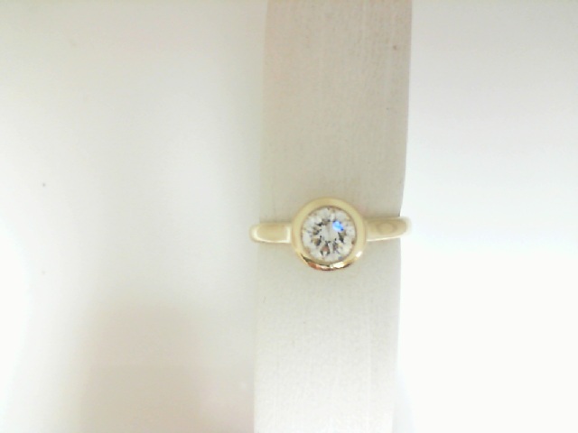14 Karat Yellow Gold  0.70 Ct Round Diamond Brilliant Cut Diamond Bezel Set Engagement Ring 
E SI2
SIze 6.75
