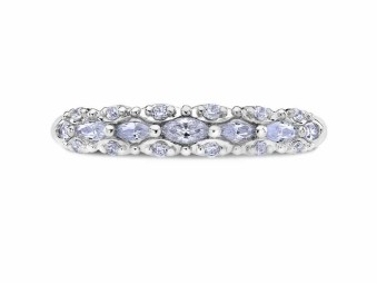 Scott Kay 14 Karat White Gold  Round & Marquise  .57 ct tw Diamonds