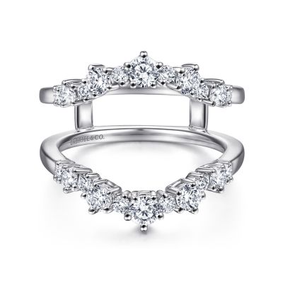 Gabriel & Co 14 Karat White Gold Diamond Ring Guard/Enhancer 0.82 Ct