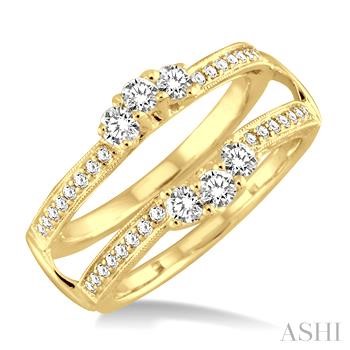 14 Karat Yellow Gold 0.55 Ct Round Brilliant Cut Diamond Ring Guard/Enhancer