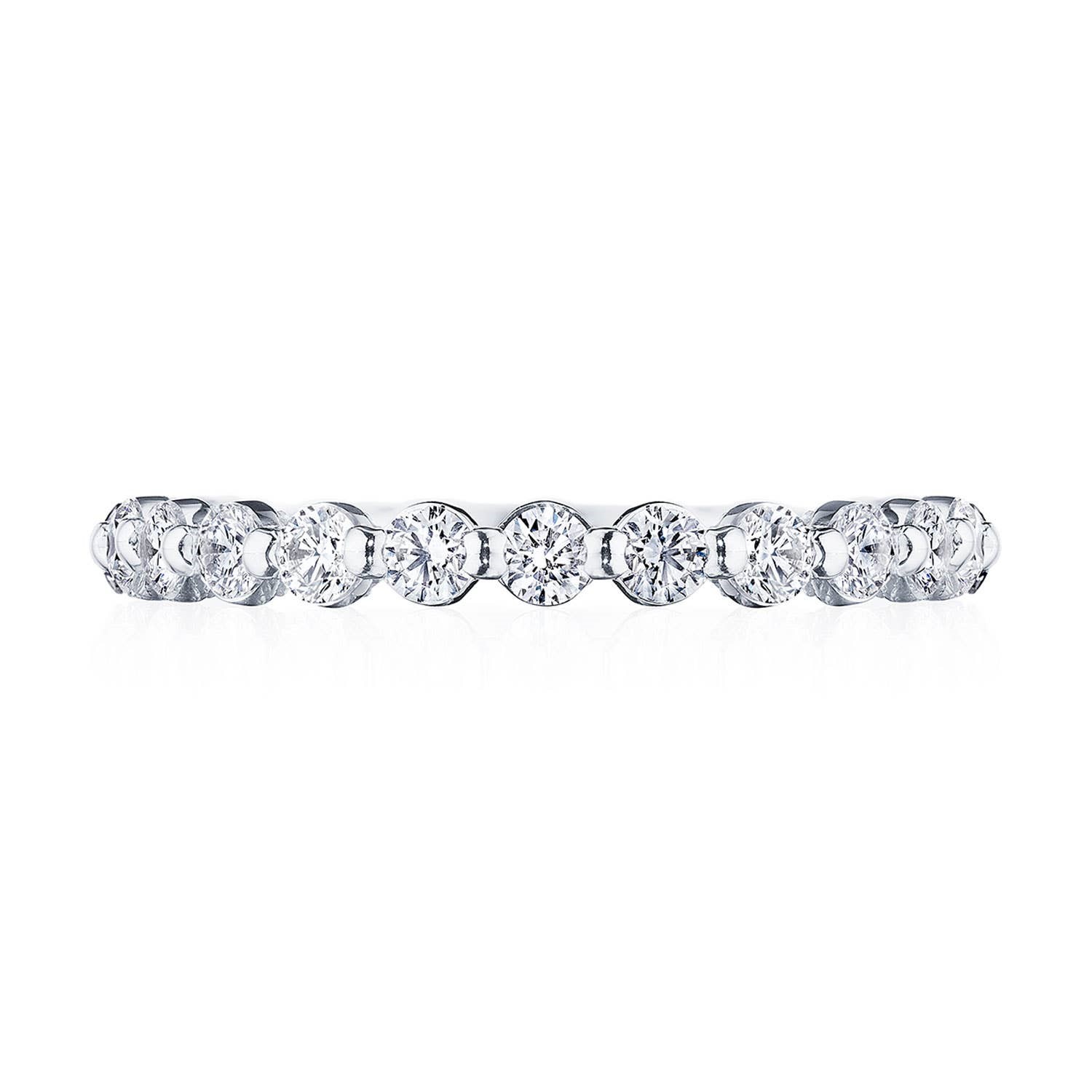 Tacori 18 Karat White Gold Sculpted Crescent Two-Prong Diamond 0.53ctw, 2.5mm Band