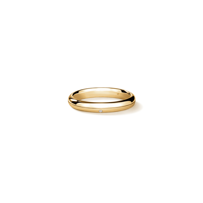 Hearts On Fire 18 Karat Yellow Gold Love Satin/High Polish 0.04 ct Diamond Band 
size 10