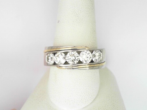 14 Karat Yellow Gold And Platinum Round Brilliant Cut Diamond Band 2.04 Cts
Ring Size: 10.5