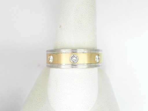 14 Karat Yellow And White Gold Round Brilliant Cut Diamond Band 0.30 Cts
Ring Size: 10