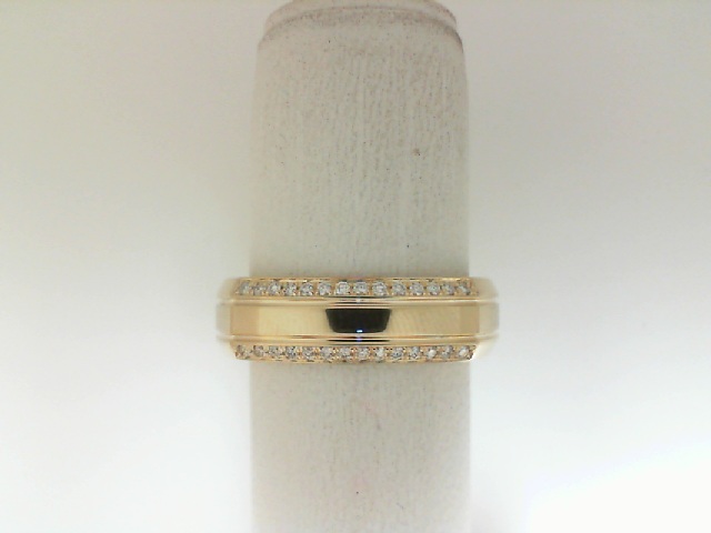 Verragio 14 Karat Yellow Gold Double Row Diamond Vanguard Wedding Band 0.13 ct 
size 10