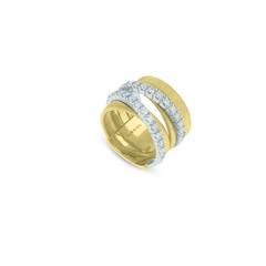 Marco Bicego Masai Collection 18K Yellow and White Gold Five Row Crossover Ring with Diamonds(AG331 B YW)