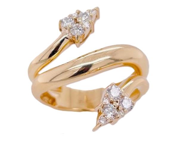 14 Karat Yellow Gold Bypass With 12=0.48Tw Round Diamonds 
Ring Size: 6.5