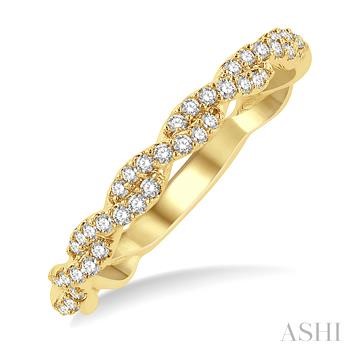 14 Karat Yellow Gold Diamond Twist Band 0.25 Ct