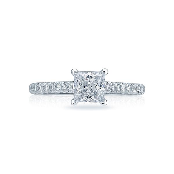 Tacori Platinum Petite Crescent Semi-Mount Engagement Ring With 0.43 Total Diamond Weight
