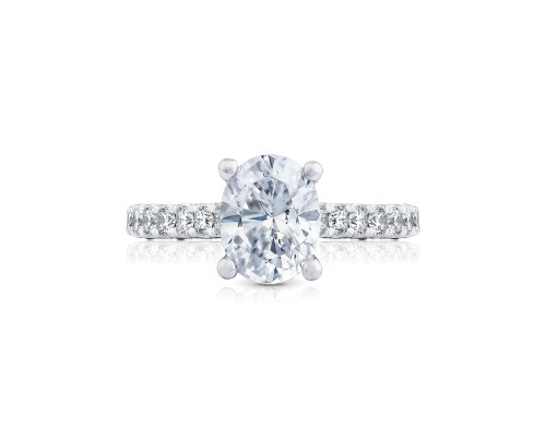 Tacori Platinum Petite Crescent Semi-Mount Engagement Ring With 0.43Total Diamond Weight