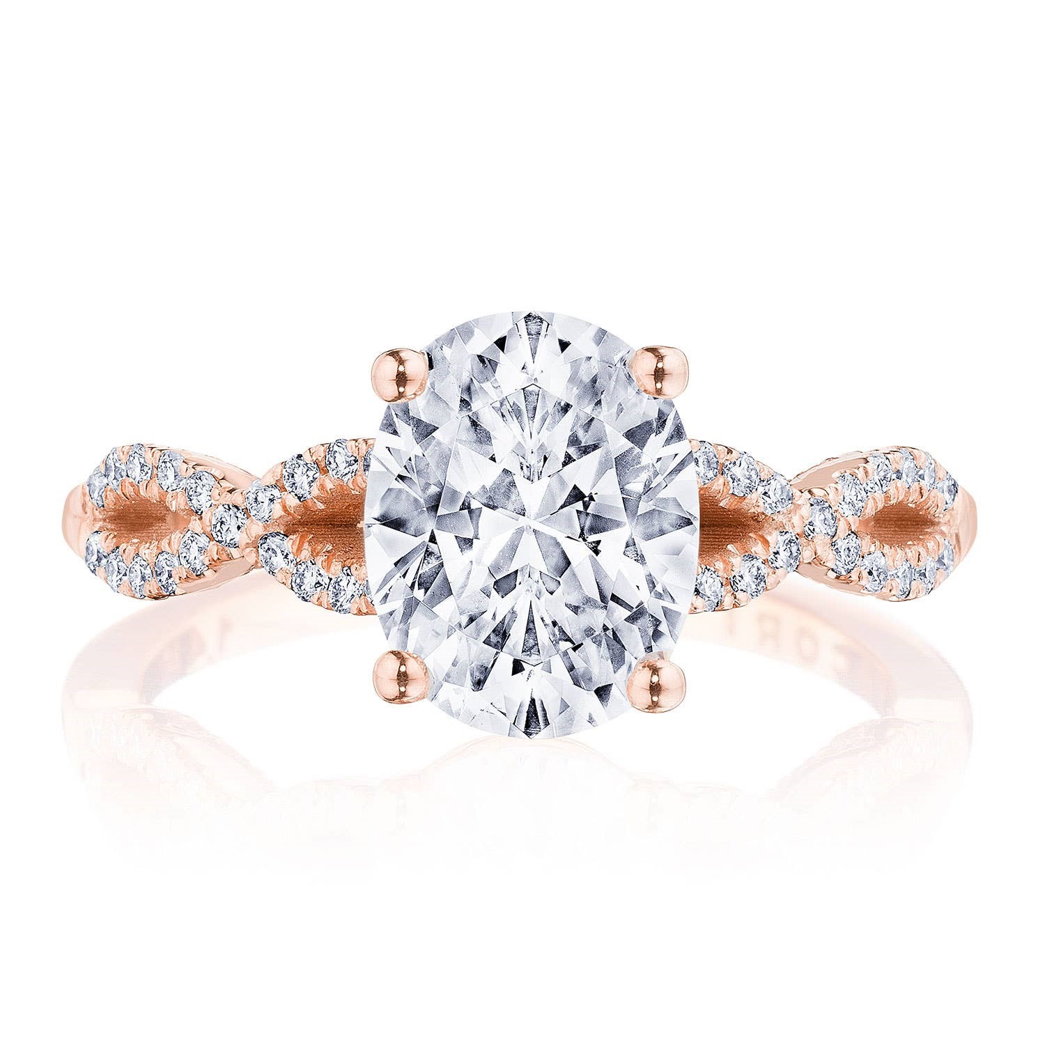Tacori 14 Karat Rose Gold Coastal Crescent Semi-Mount Engagement Ring With 0.25Total Diamond Weight