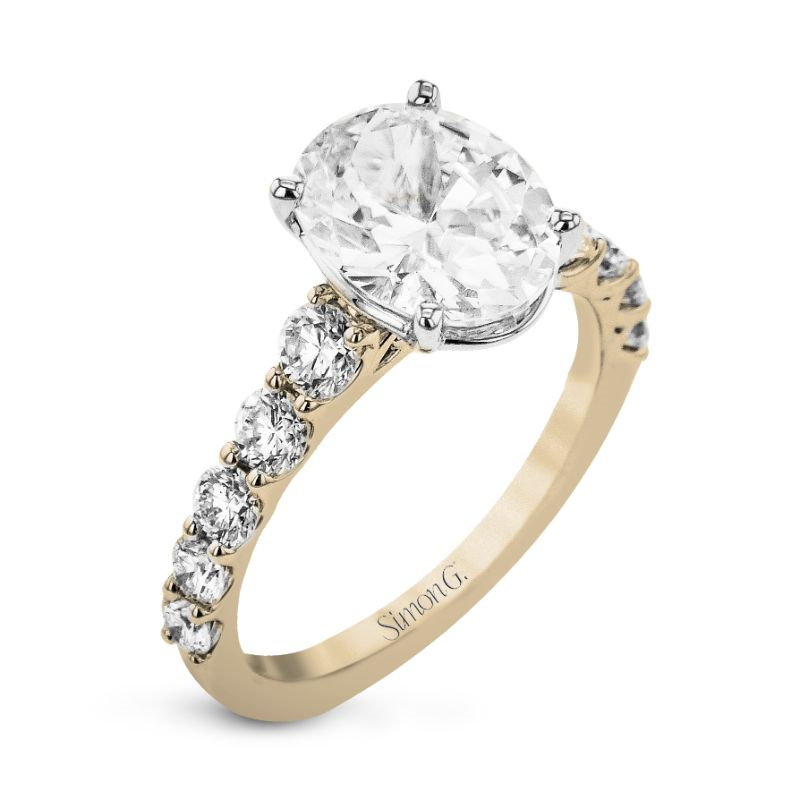 Simon G 18 Karat Yellow Gold Graduated Diamond Semi-Mount 1.15 cts