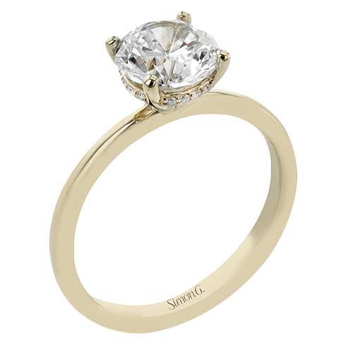 Simon G 18 Karat Yellow Gold Hidden Halo Diamond Semi-Mount 0.05Ct
size 6.5