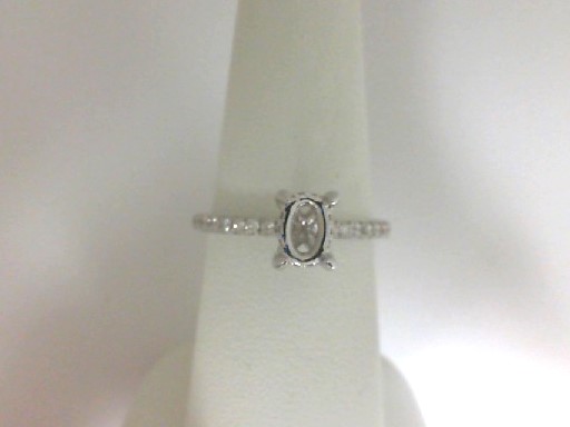 14 Karat White Gold  Semi-Mount Hidden Halo Engagement Ring With 46=0.47Tw Round Diamonds 
Finger Size 6.5