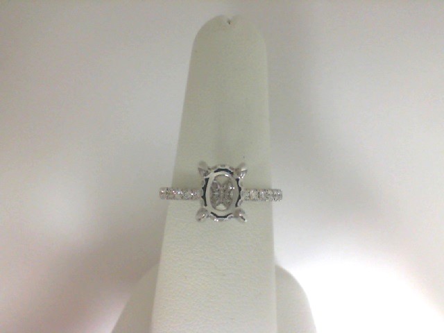 14 Karat White Gold Semi-Mount Ring Hidden Halo Engagement Ring With 48=0.70Tw Round Diamonds 
Finger Size 6.5