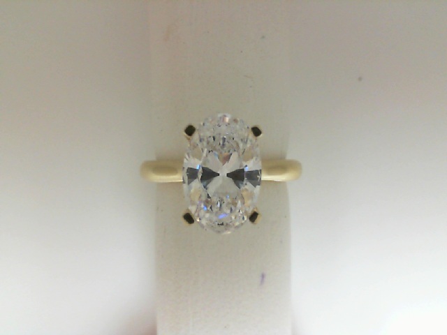 Gabriel & Co 14 Karat Yellow Gold Cathedral Oval Engagement Ring Setting 
size 6.5