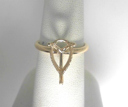 14 Karat Yellow Gold Semi-Mount With Round Brilliant Diamonds 0.15Tw
 Ring Size 6.5