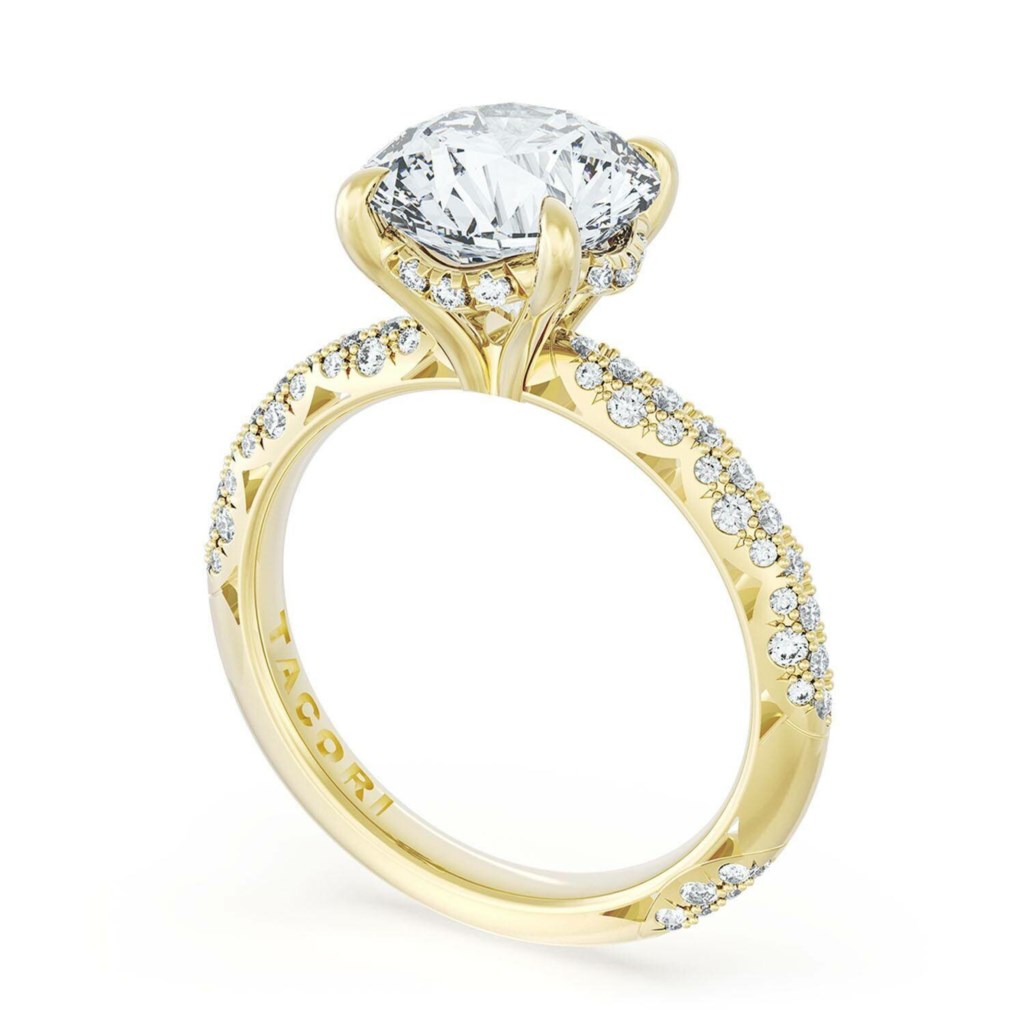 Tacori 14 Karat Yellow Gold  2.4 mm Founder's Collection Round Bloom Semi Mount 0.42 Ct
Size 6.5