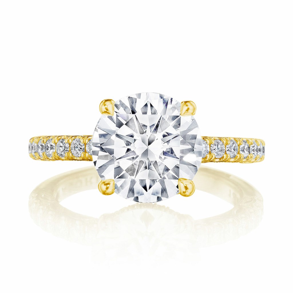 Tacori 14 Karat Yellow Gold Simply Tacori 2.2 m Round Diamond Setting 0.44 Ct 1/2 Way 
size 6.5
