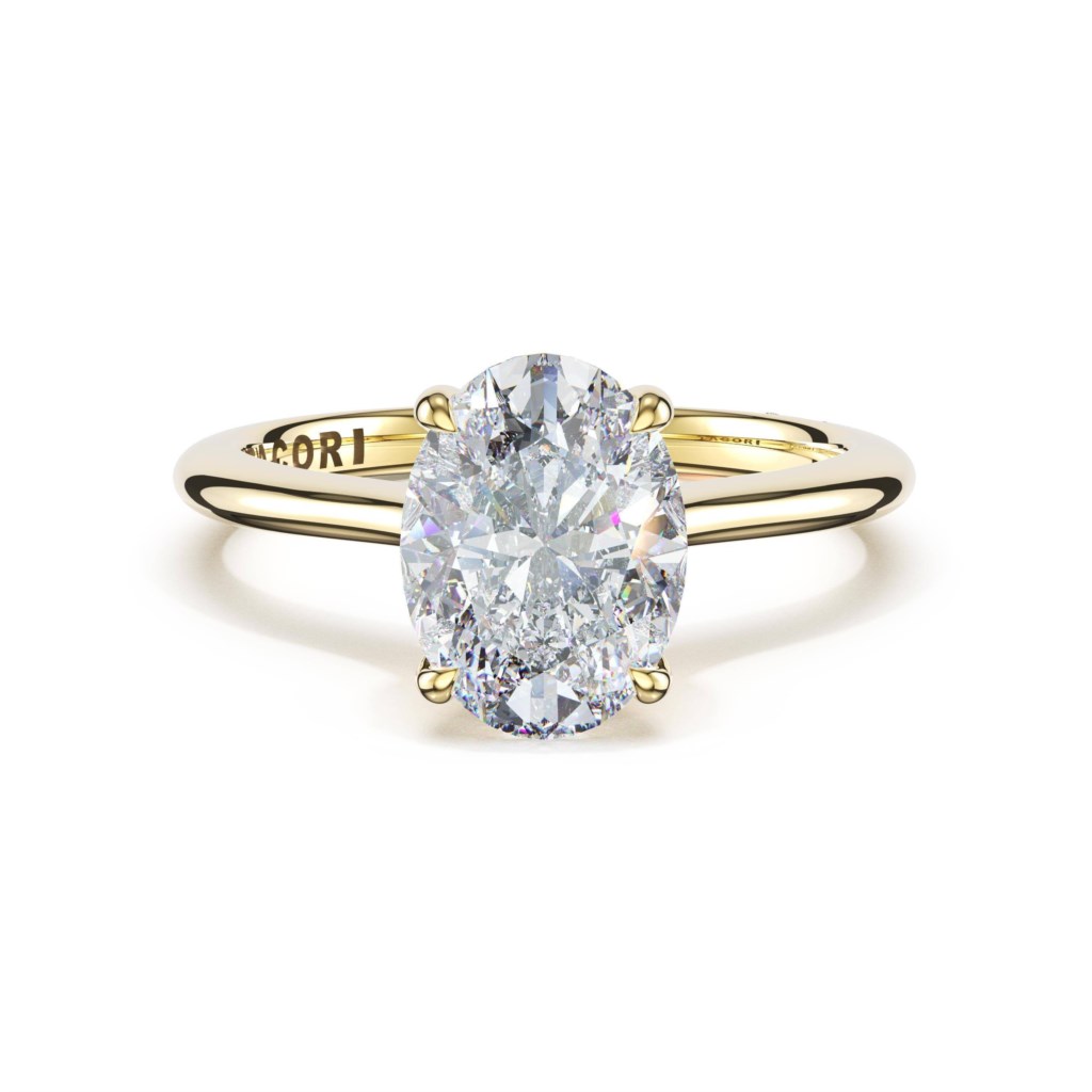 Tacori 18 Karat Yellow Gold And Platinum Founder's Collection Oval Solitaire Engagement Ring 0.15 Ct
Size 6.5