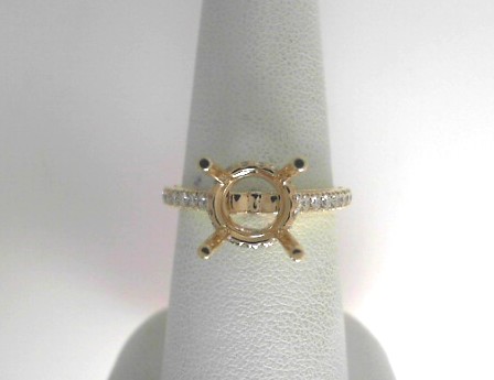 14 Karat Yellow Gold Semi-Mount With 46=0.55Tw Round Diamonds
 Ring Size 6.5
