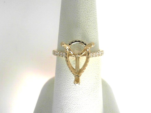 14 Karat Yellow Gold Semi-Mount With 37=0.42Tw Round Diamonds 
Ring Size 6.5