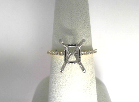14 Karat Yellow and White Gold Semi-Mount With 40=0.24Tw Round Diamonds 
Ring Size 6.5