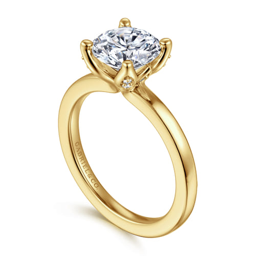 Gabriel & Co 14 Karat Yellow Gold Round Solitaire Diamond Engagement Ring 0.05 ct
size 6.5