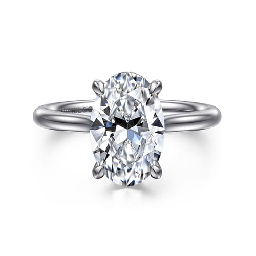 Gabriel & Co 14 Karat White Gold Oval Solitaire Diamond Engagement Ring 0.08 Cts
Ring Size: 6.5