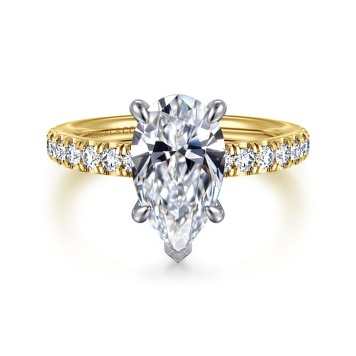 Gabriel & Co 14 Karat White And Yellow Gold Pear Shape Diamond Engagement Ring 0.40 Cts
Ring Size: 6.5