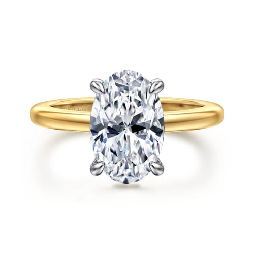 Gabriel & Co 14 Karat White And Yellow Gold Oval Solitaire Diamond Engagement Ring 0.08 Cts
Ring Size: 6.5