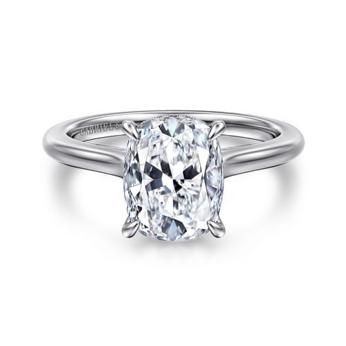 Gabriel & Co 14 Karat White Gold Elongated Cushion Diamond Engagement Ring 0.11 Cts
Ring Size: 6.5