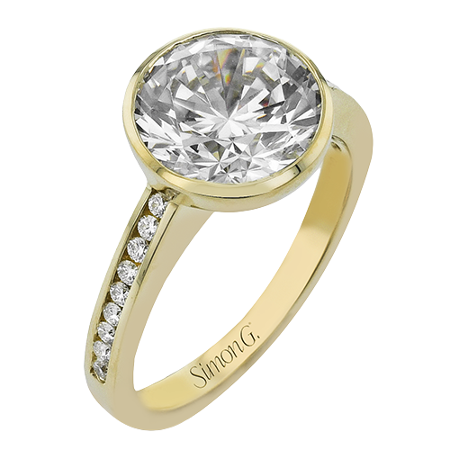 Simon G 14 Karat Yellow Gold 0.17 Ct Diamond Bezel Set Semi Mount 
Size 6.5