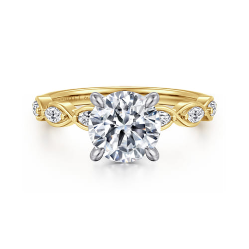 Gabriel & Co 14 Karat Yellow And White Gold Round Diamond Engagement Ring 0.31 Cts
Ring Size: 6.5