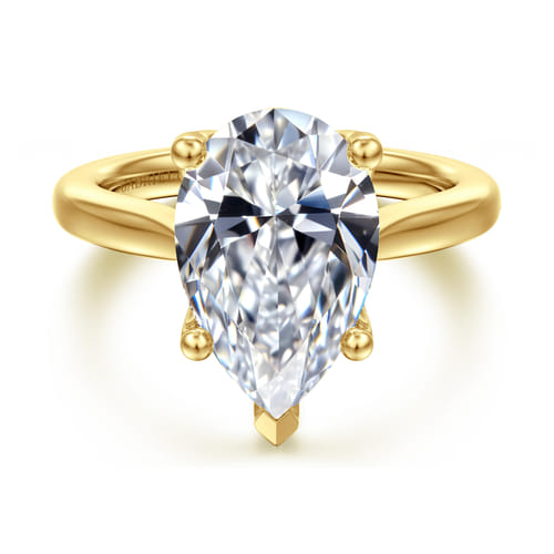 Gabriel & Co 14 Karat Yellow Gold Pear Shape Lotus Engagement Ring
Ring Size: 6.5
