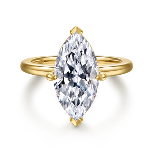 Gabriel & Co 14 Karat Yellow Gold Marquise Shape Solitaire Engagement Ring 
Ring Size: 6.5