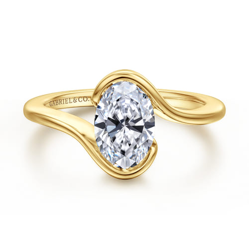 Gabriel & Co 14 Karat Yellow Gold Bypass Oval Solitaire Engagement Ring
Ring Size: 6.5