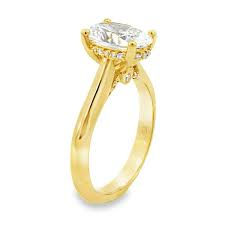 Verragio 14 Karat Yellow Oval Couture Solitare With Hidden Halo 0.10 Ct 
Size 6.5
