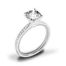 Verragio Renaissance 14 Karat White Gold Solitaire Engagement Ring 0.19 ct 
size 6.5