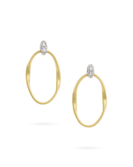 Marco Bicego 18K Yellow Gold Marrakech Onde And Diamond Link Studs
Diamond Total Carat Weight:  0.03