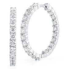 ROBERTO COIN 18K  INSIDE OUTSIDE DIAMOND HOOP EARRINGS