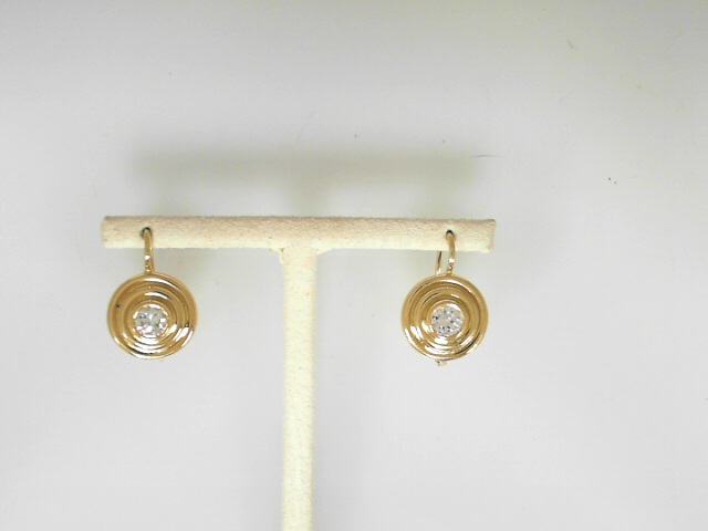 ESTATE 18 Karat Yellow Gold Earrings With 2=0.50Tw Round H Si1-2 Diamonds (AS IS)
5.7grms