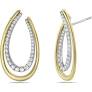 Charles Krypell 18 Karat Yellow And White Gold 1.15 cts Diamond J Hoop Earrings