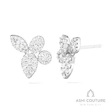 18 Karat White Gold 1.25 Ct Round Brilliant Cut Diamond Lovebright Earrings