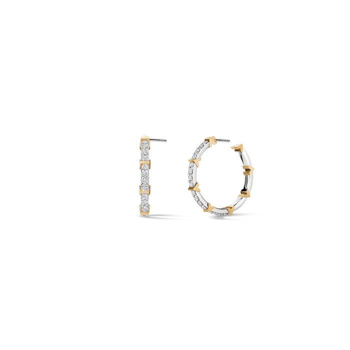 Hearts On Fire 18 Karat White And Yellow Gold Copley Diamond Hoop Earrings 0.93 Ct