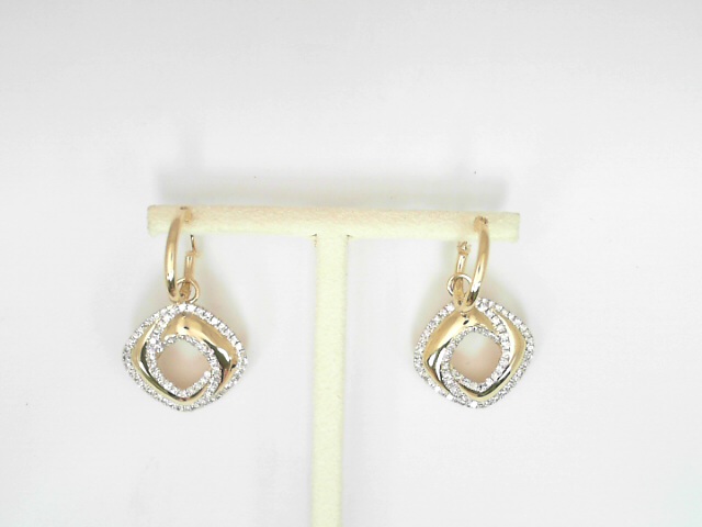 14 Karat Yellow Gold Single Cut Diamond Dangle Earrings 0.72 Cts