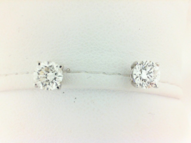 14 Karat White Gold Round Brilliant Cut Diamond Stud Earrings 1.00 ct 
Style Name: A Quality